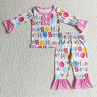Happy birthday balloon apparel kids girls pajamas - BIG FRENCHIES