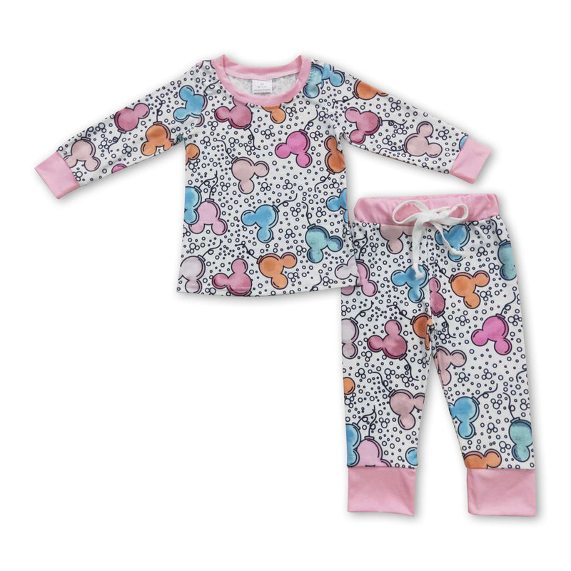 Mouse balloon long sleeves baby girls pajamas - BIG FRENCHIES