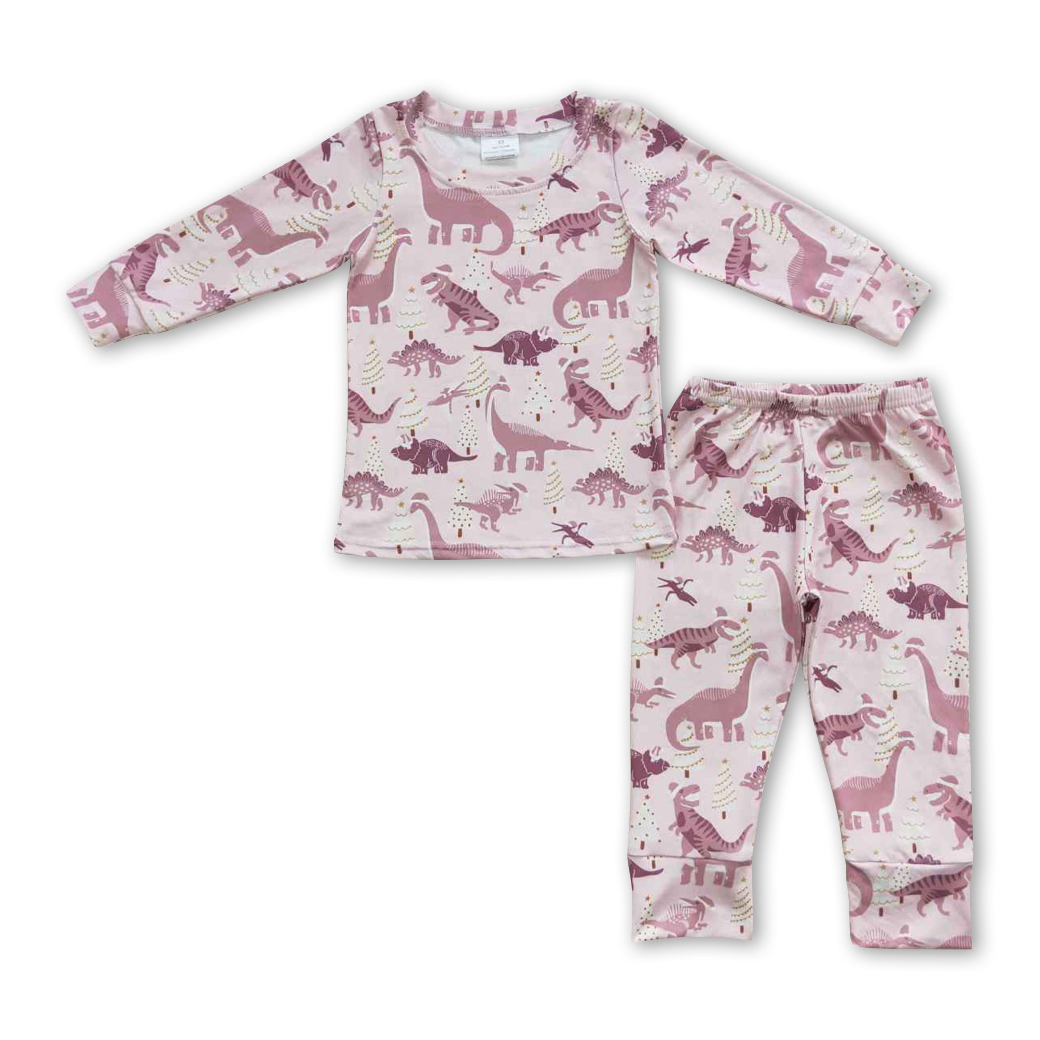 Dinosaur hat long sleeves kids girls Christmas pajamas - BIG FRENCHIES