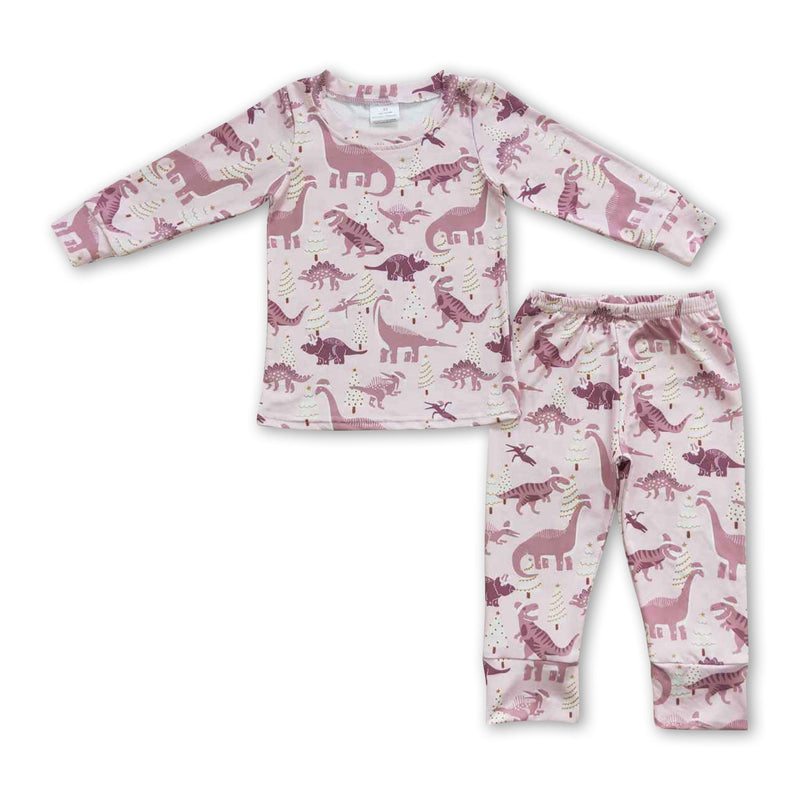 Dinosaur hat long sleeves kids girls Christmas pajamas - BIG FRENCHIES