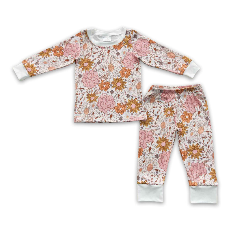 Floral long sleeves baby girls fall pajamas - BIG FRENCHIES