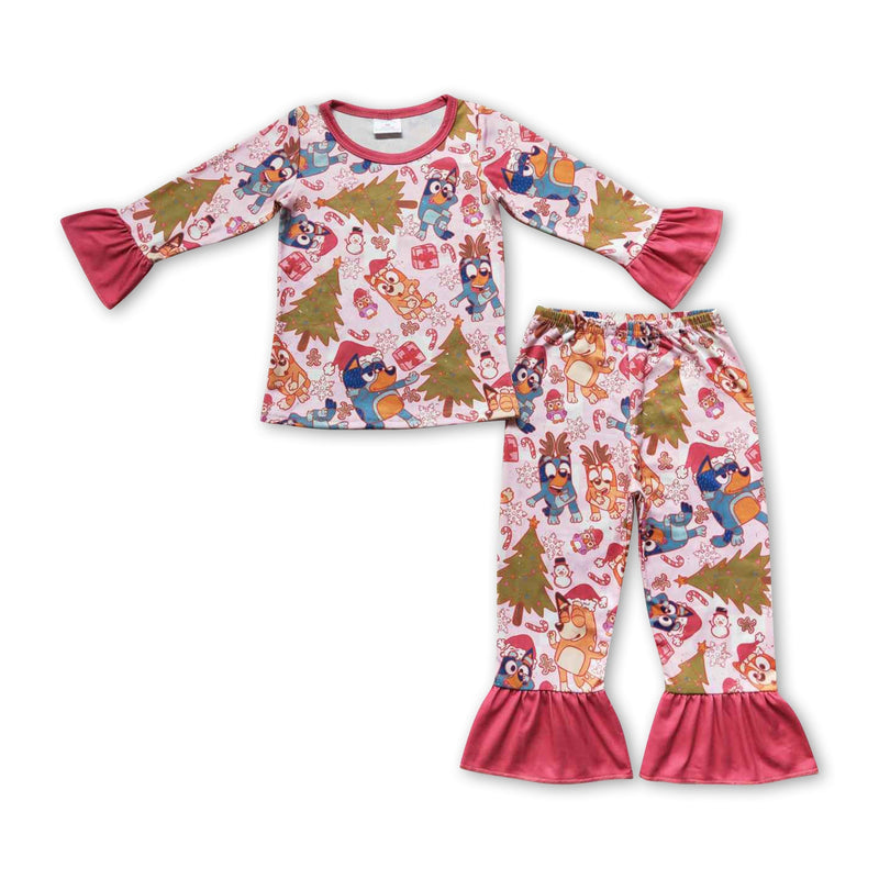 Dogs deer long sleeves baby girls Christmas pajamas - BIG FRENCHIES