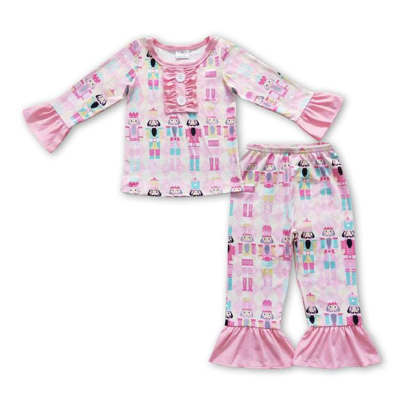Pink long sleeves ballet girls Christmas pajamas - BIG FRENCHIES