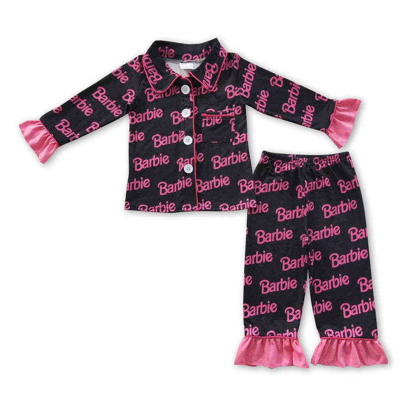 Heart pink pocket kids girls party pajamas - BIG FRENCHIES