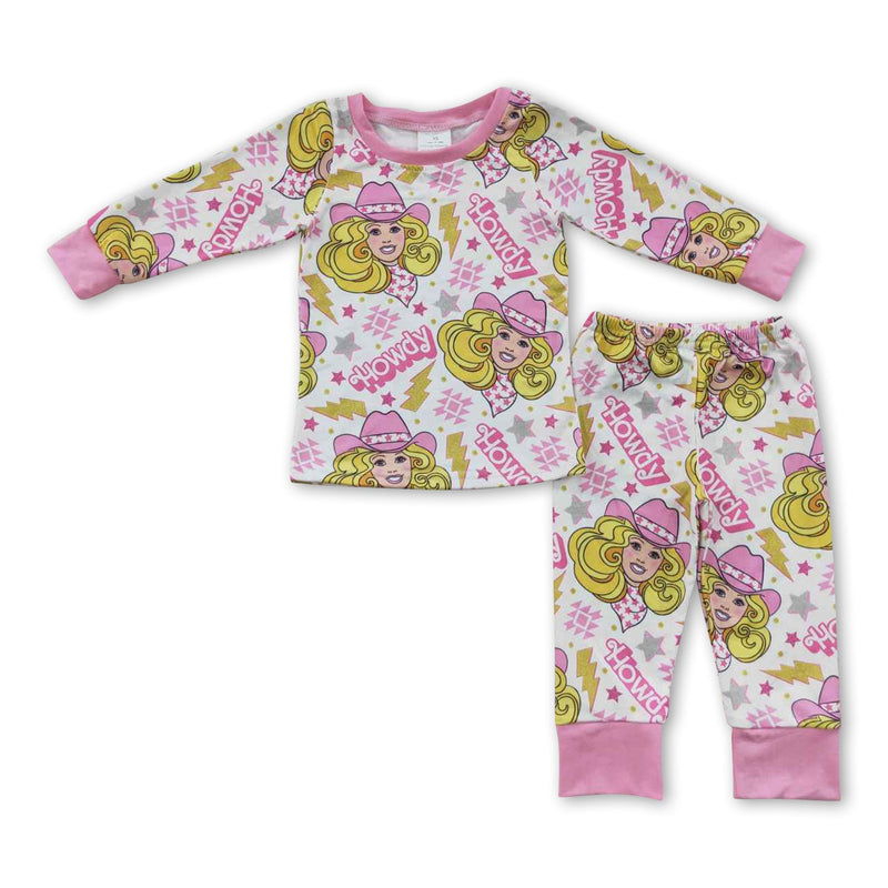 Howdy pink long sleeves party girls pajamas - BIG FRENCHIES