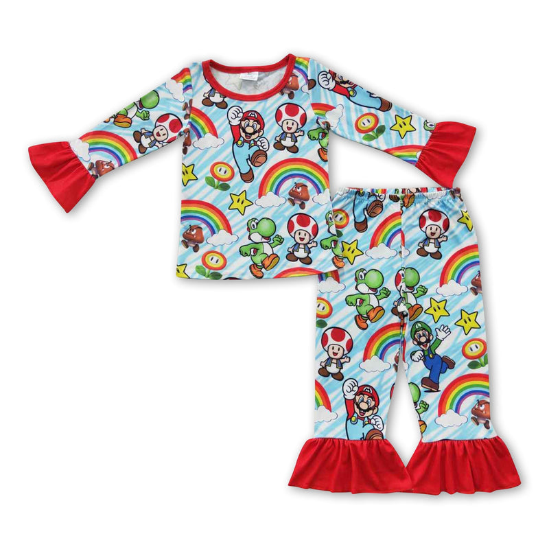 Rainbow long sleeves game girls pajamas - BIG FRENCHIES