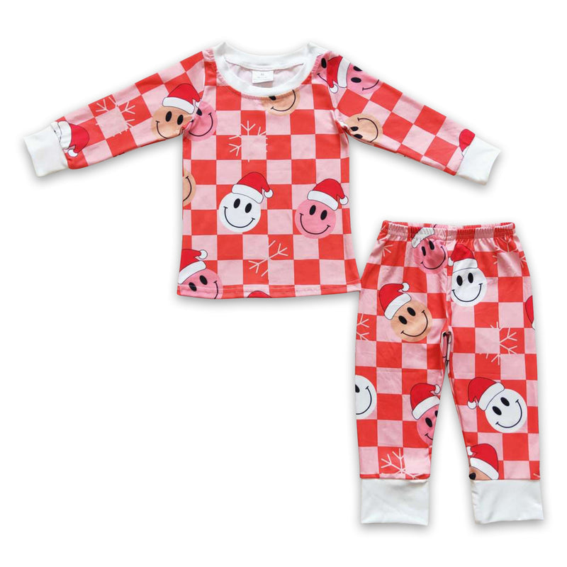 Christmas hat plaid snowflake girls pajamas - BIG FRENCHIES