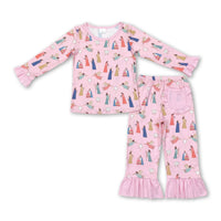Long sleeves pink nativity baby girls Christmas pajamas - BIG FRENCHIES