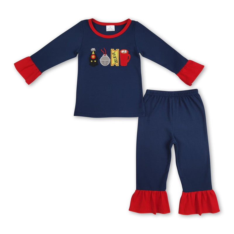 Long sleeves believe train girls Christmas pajamas - BIG FRENCHIES