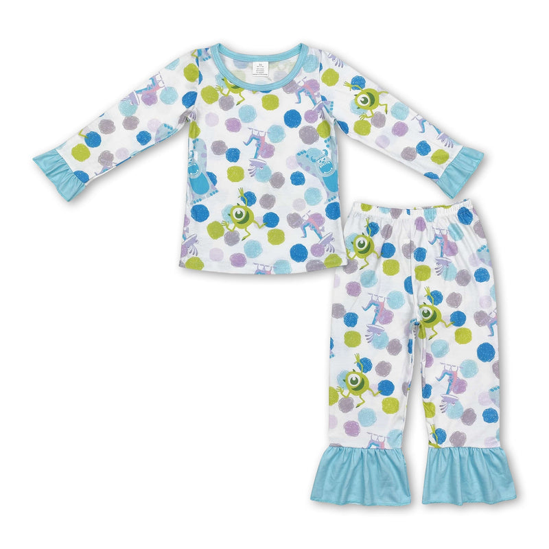 Long sleeves monster kids girls pajamas - BIG FRENCHIES