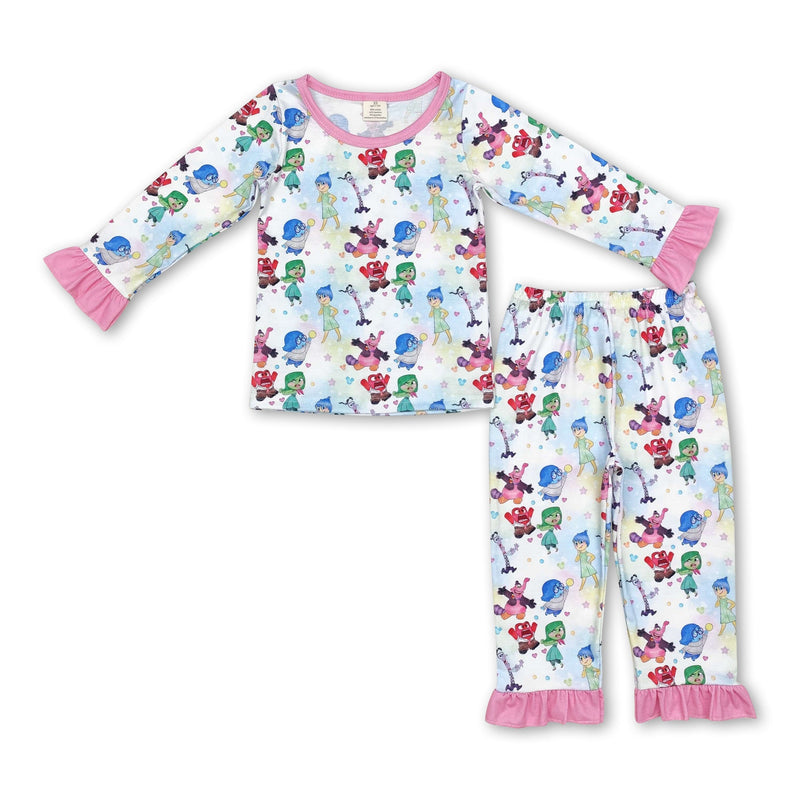 Pink tie dye long sleeves adventure girls pajamas - BIG FRENCHIES
