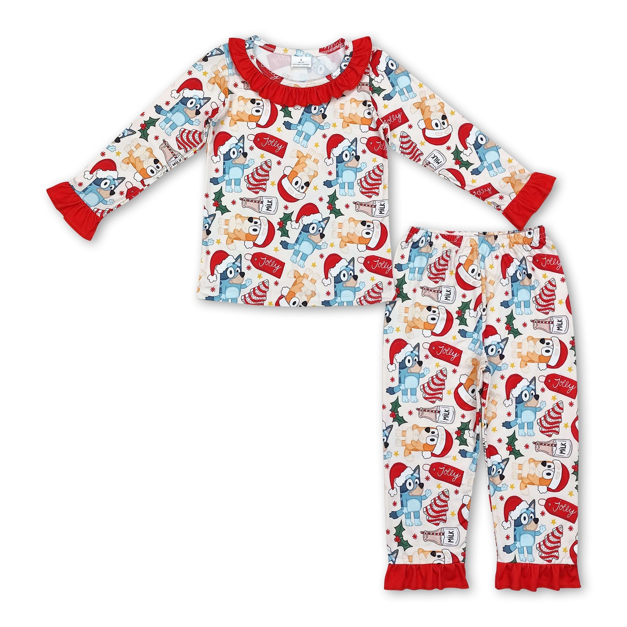 Christmas tree cake milk god kids girls pajamas - BIG FRENCHIES