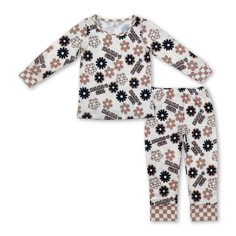 Mama's girl floral long sleeves children pajamas - BIG FRENCHIES