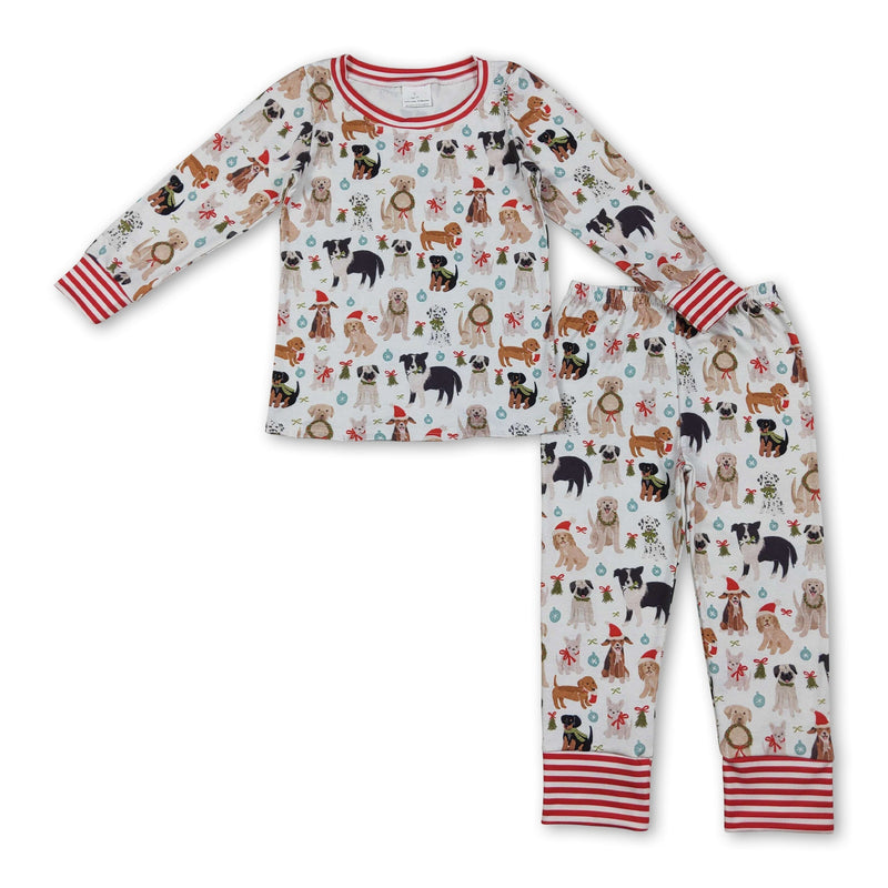 Red stripe Christmas hat dogs baby kids pajamas - BIG FRENCHIES