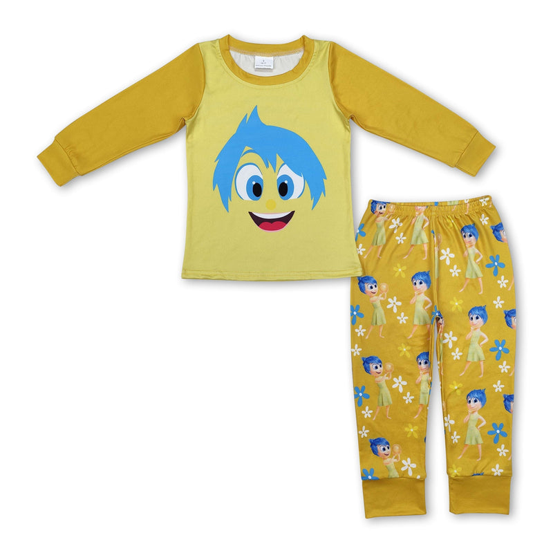 Yellow long sleeves floral baby girls pajamas - BIG FRENCHIES