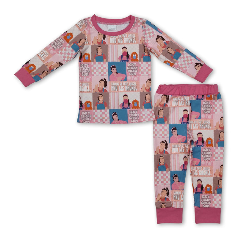 Pink long sleeves teacher bubble baby girls pajamas - BIG FRENCHIES
