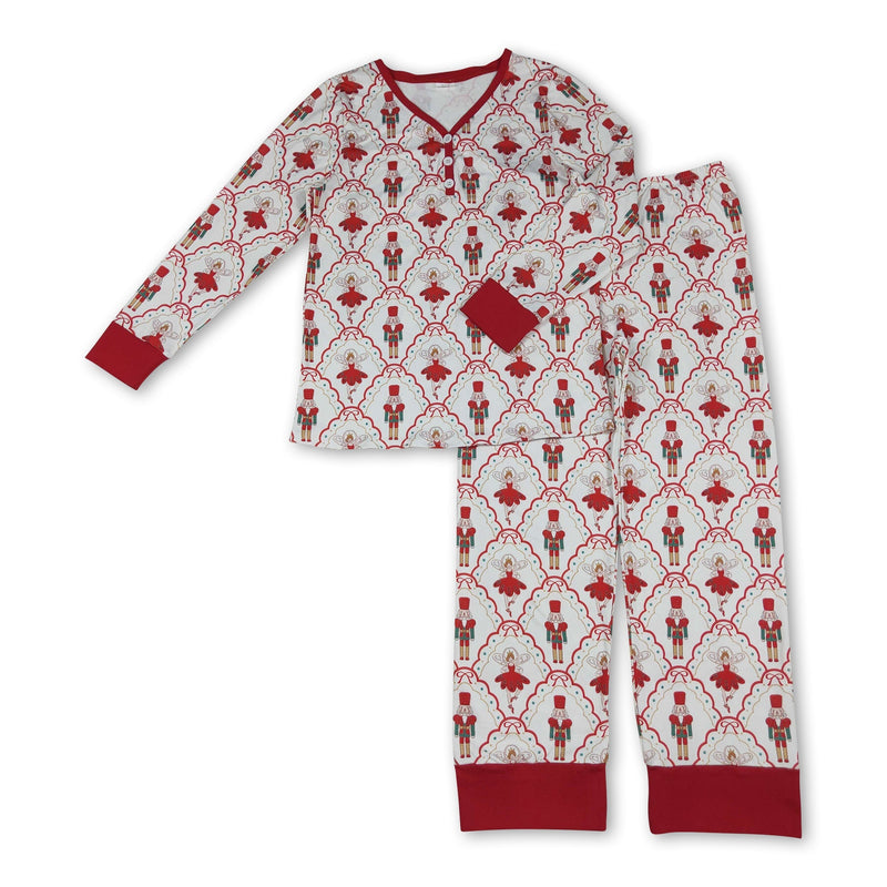Red bow ballet adult women Christmas pajamas - BIG FRENCHIES