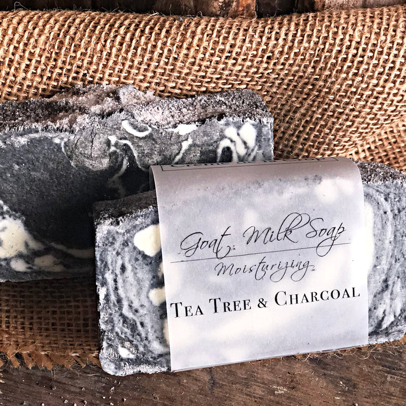 Goats Milk Soap - Tea Tree & Charcoal (Exfoliating) - BIG FRENCHIES