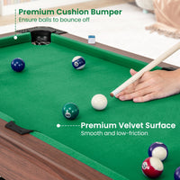 48 Inch Pool Wooden Game Table with Full Set of Ballsfor Kids and Adults