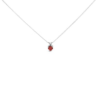 14K White Gold 5X5 MM Heart Shaped Purple Amethyst Solitaire Pendant Necklace