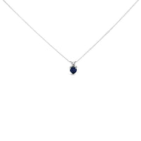 14K White Gold 5X5 MM Heart Shaped Purple Amethyst Solitaire Pendant Necklace