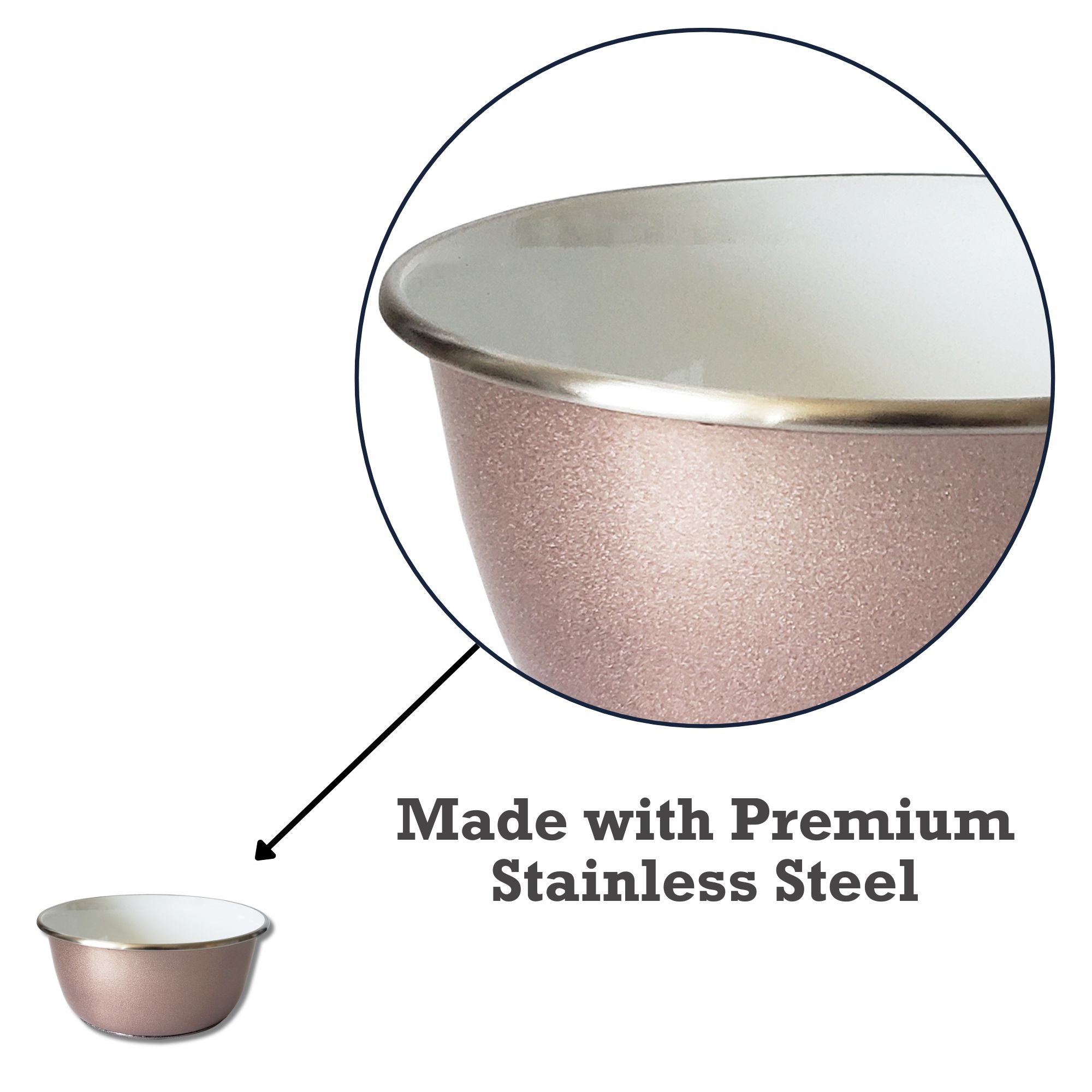 Deep Dog Bowl with Paw Print Design – Stainless Steel Bowl, Ideal for Small, Medium to Large Dogs – Rose Gold - BIG FRENCHIES