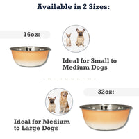 Deep Dog Bowl – Stainless Steel Bowl, Ideal for Small, Medium & Large Dogs – Peach Coral - BIG FRENCHIES