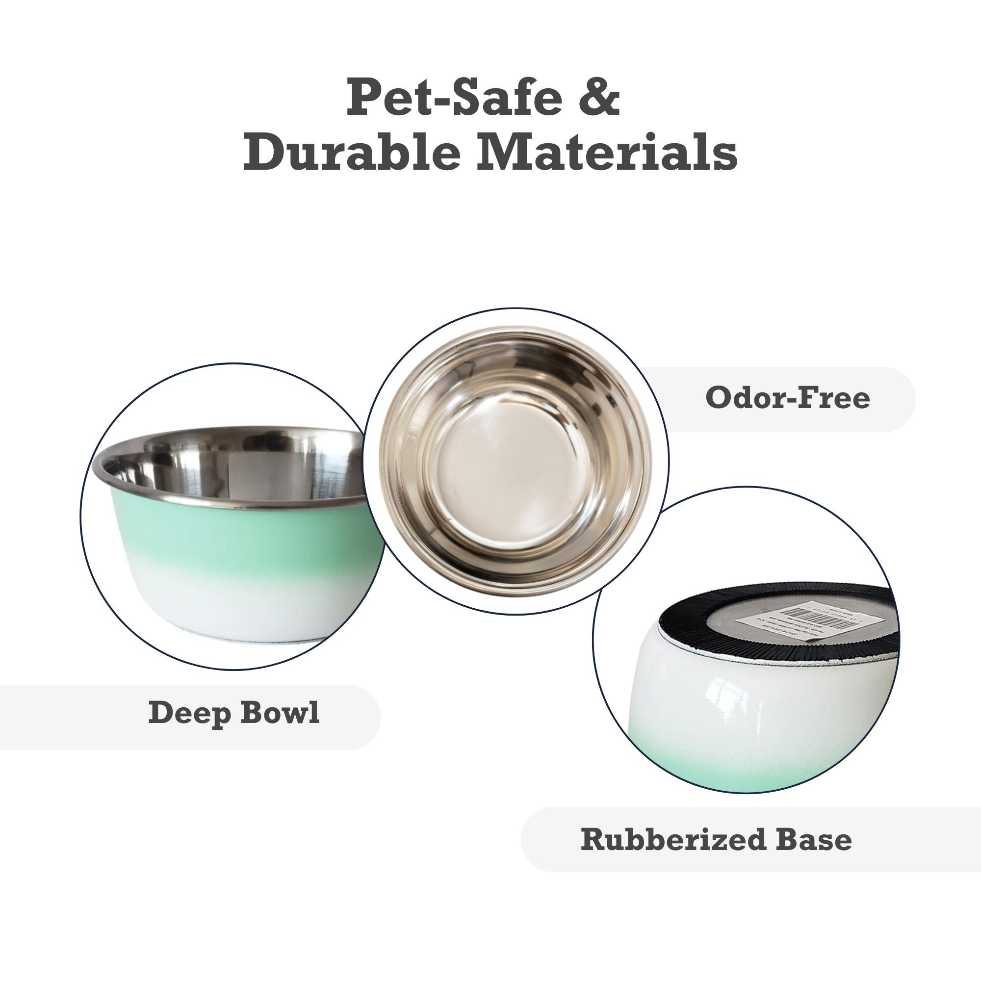 Deep Dog Bowl – Stainless Steel Bowl, Ideal for Small, Medium & Large Dogs – Mint Green - BIG FRENCHIES