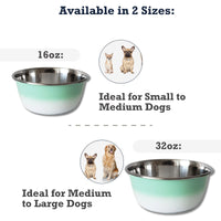 Deep Dog Bowl – Stainless Steel Bowl, Ideal for Small, Medium & Large Dogs – Mint Green - BIG FRENCHIES