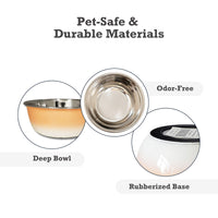 Deep Dog Bowl – Stainless Steel Bowl, Ideal for Small, Medium & Large Dogs – Peach Coral - BIG FRENCHIES