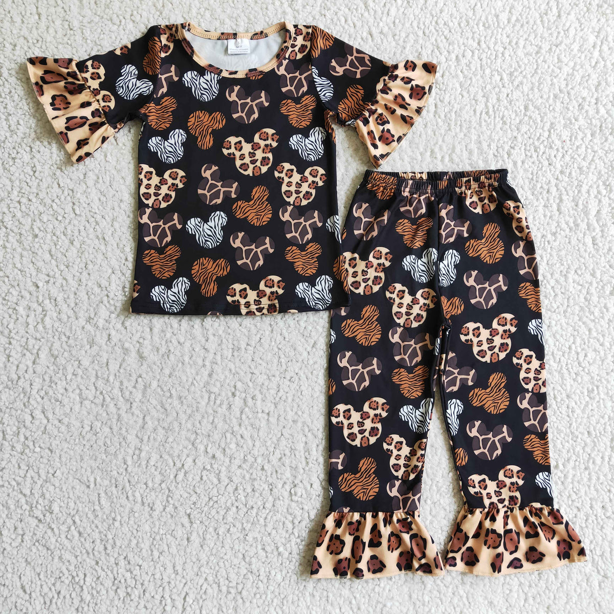 Animal print mouse short sleeves girls pajamas - BIG FRENCHIES