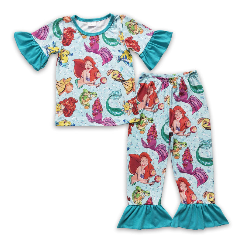 Short sleeves sea princess girls pajamas - BIG FRENCHIES