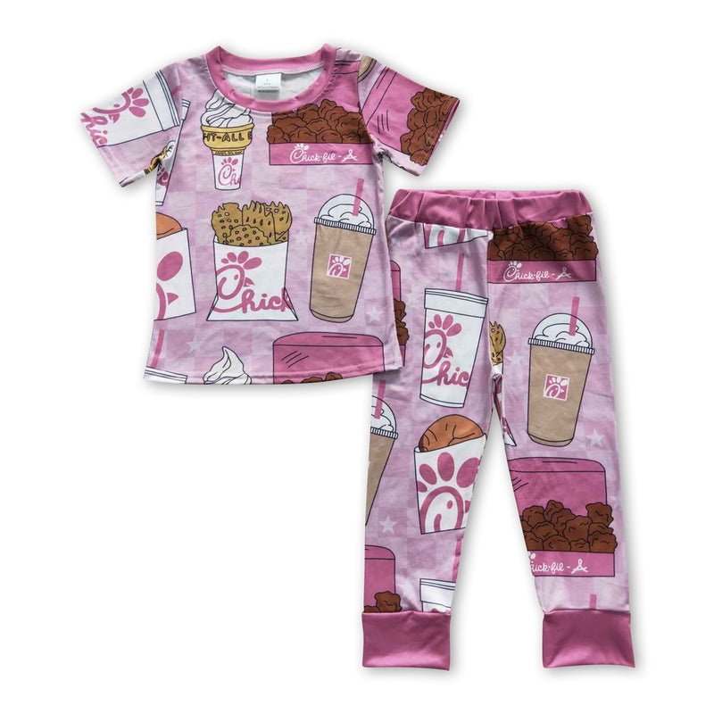 Pink fries hamburger kids grils pajamas - BIG FRENCHIES