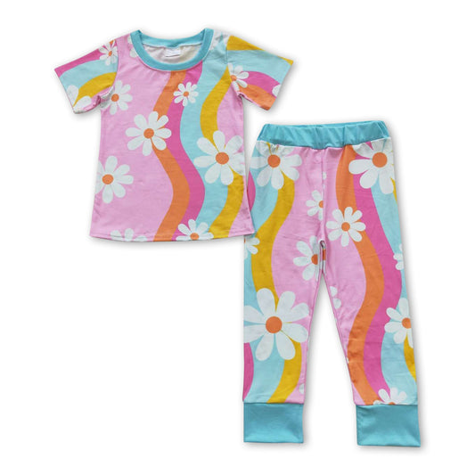 Short sleeves floral shirt pants girls pajamas - BIG FRENCHIES