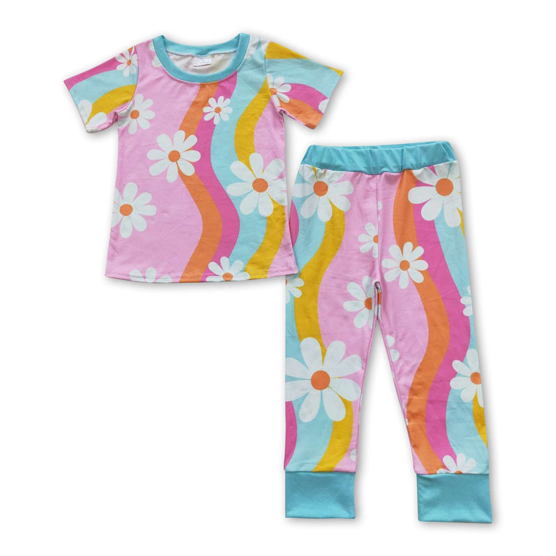 Short sleeves floral shirt pants girls pajamas - BIG FRENCHIES