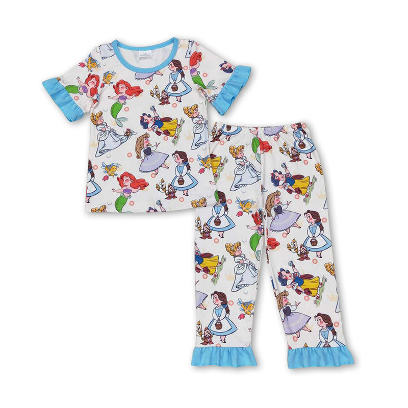 Short sleeves princess top pants girls pajamas - BIG FRENCHIES