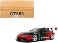2020 Toyota Supra GR RHD (Right Hand Drive) "Advan" Black and Red 1/18 Model Car by GT Spirit