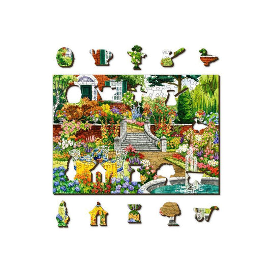 Garden Five O'clock 200 Piece Wood Jigsaw Puzzle Wooden City - BIG FRENCHIES