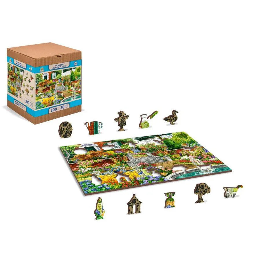 Garden Five O'clock 200 Piece Wood Jigsaw Puzzle Wooden City - BIG FRENCHIES