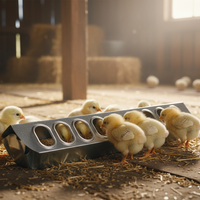 Miller 12" Galvanized Slide Top Poultry Chicken Feeder Metal