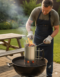 21st Century Steel Charcoal Starter Lights Charcoal Without Fluid Uses Newspaper