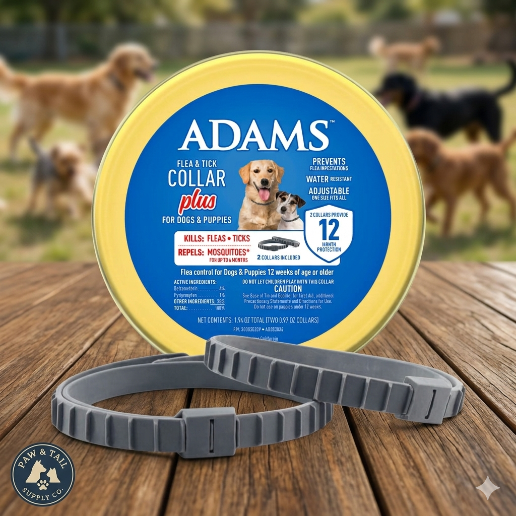 Adams Plus Flea & Tick Collar for Dogs & Puppies One Size Fits All 2-Count