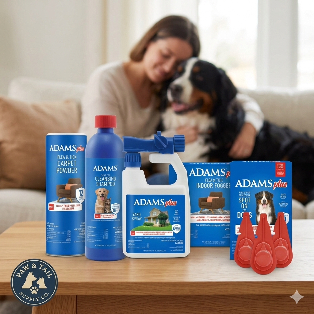 Adams Complete Indoor & Outdoor Flea Treatment System for XLarge Dogs 61–150 lbs Bundle