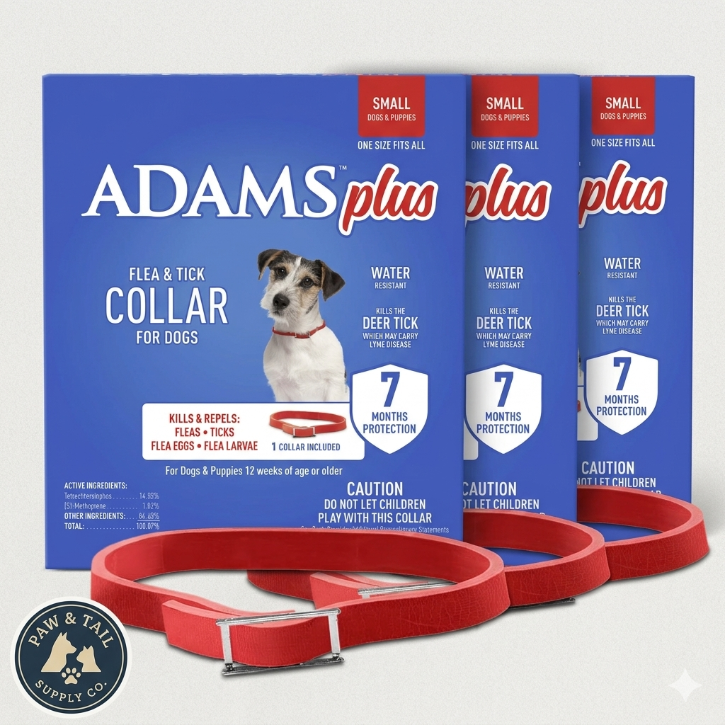 Adams Plus Flea & Tick Collar for Small Dogs & Puppies 7 Month Protection 3PK