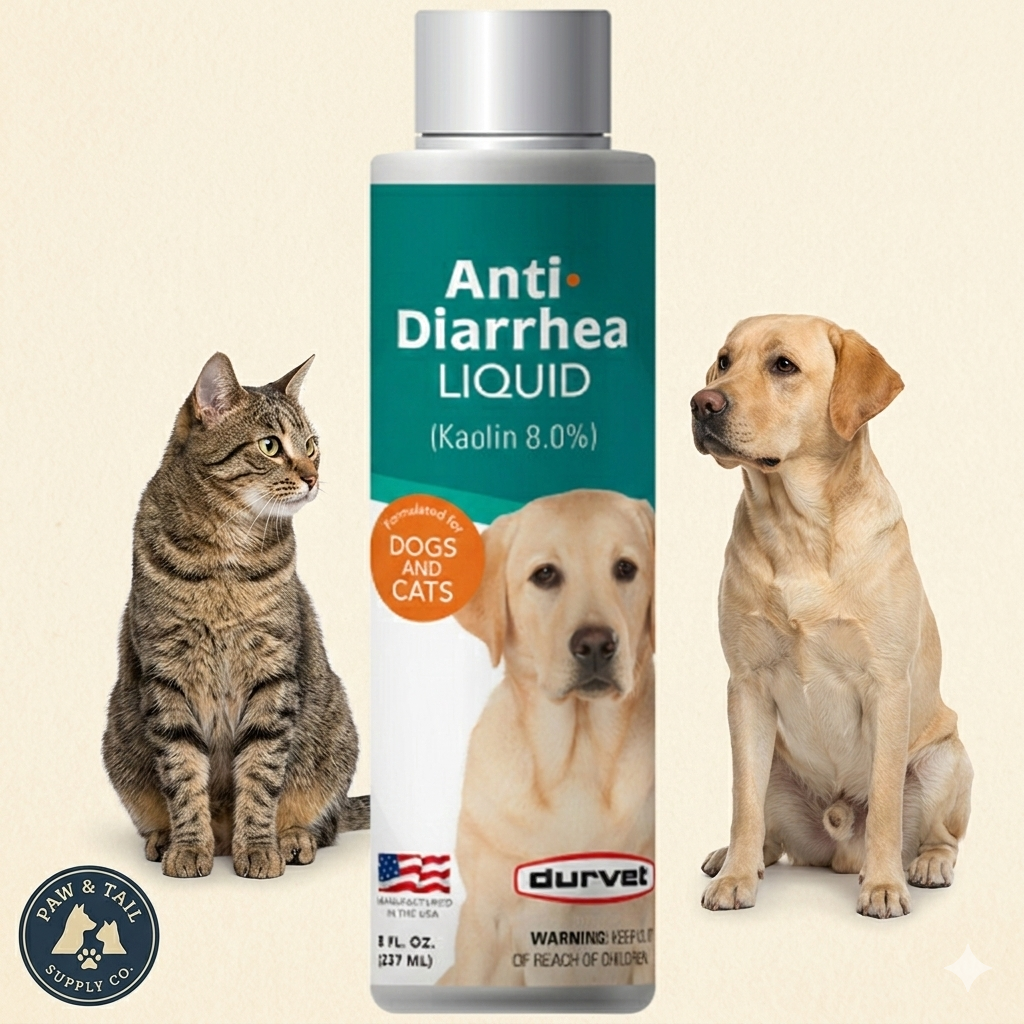 Durvet Kaolin Anti-Diarrhea Liquid 8 oz. Dogs & Cats Electrolyte Support