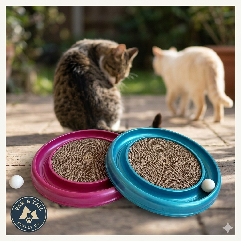 Bergan Turbo Scratcher Cat Toy 16" Interactive Track Ball Scratcher with Catnip
