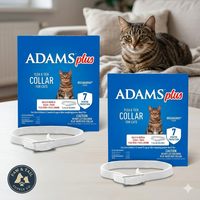 Adams Plus Flea & Tick Collar for Cats Water-Resistant Up to 7 Months Protection 2PCK