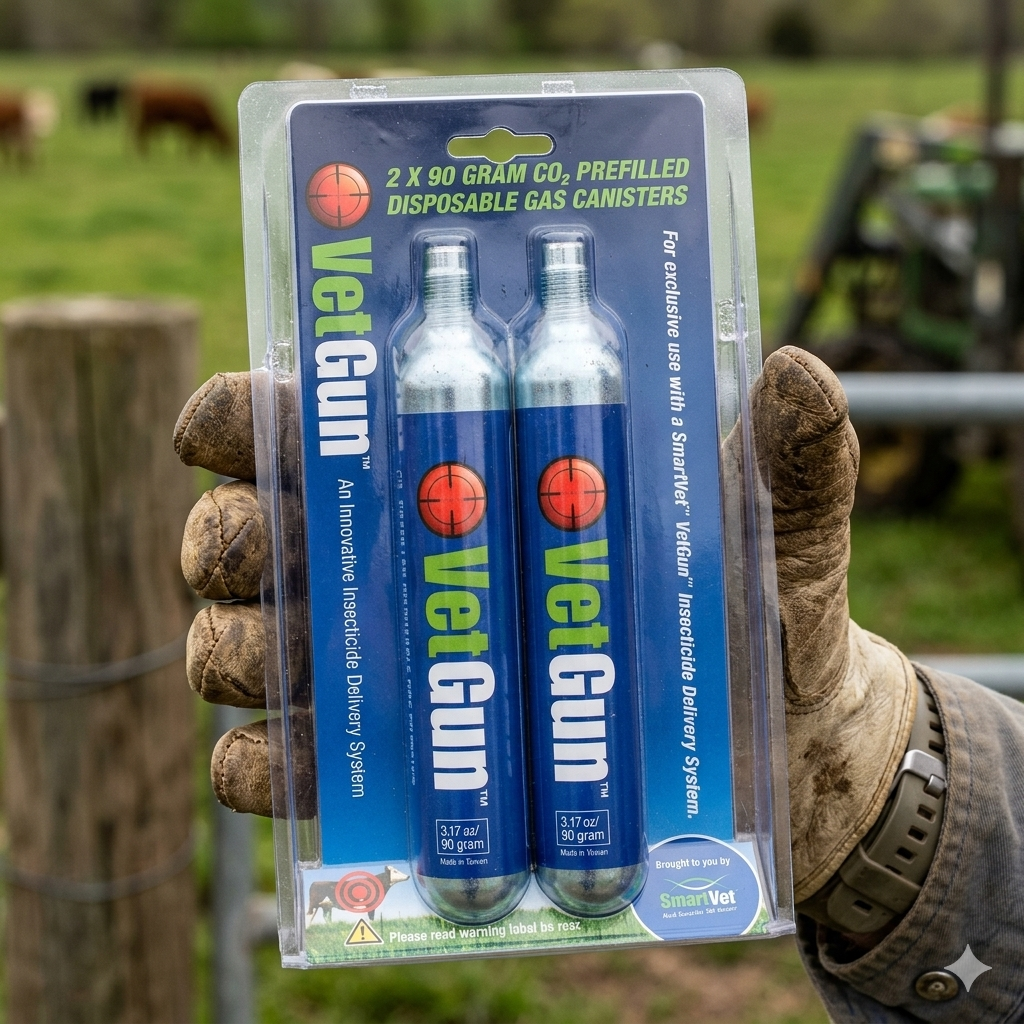 AgriLabs CO2 Propellant 90g 2-Pack for VetGun Livestock Delivery System