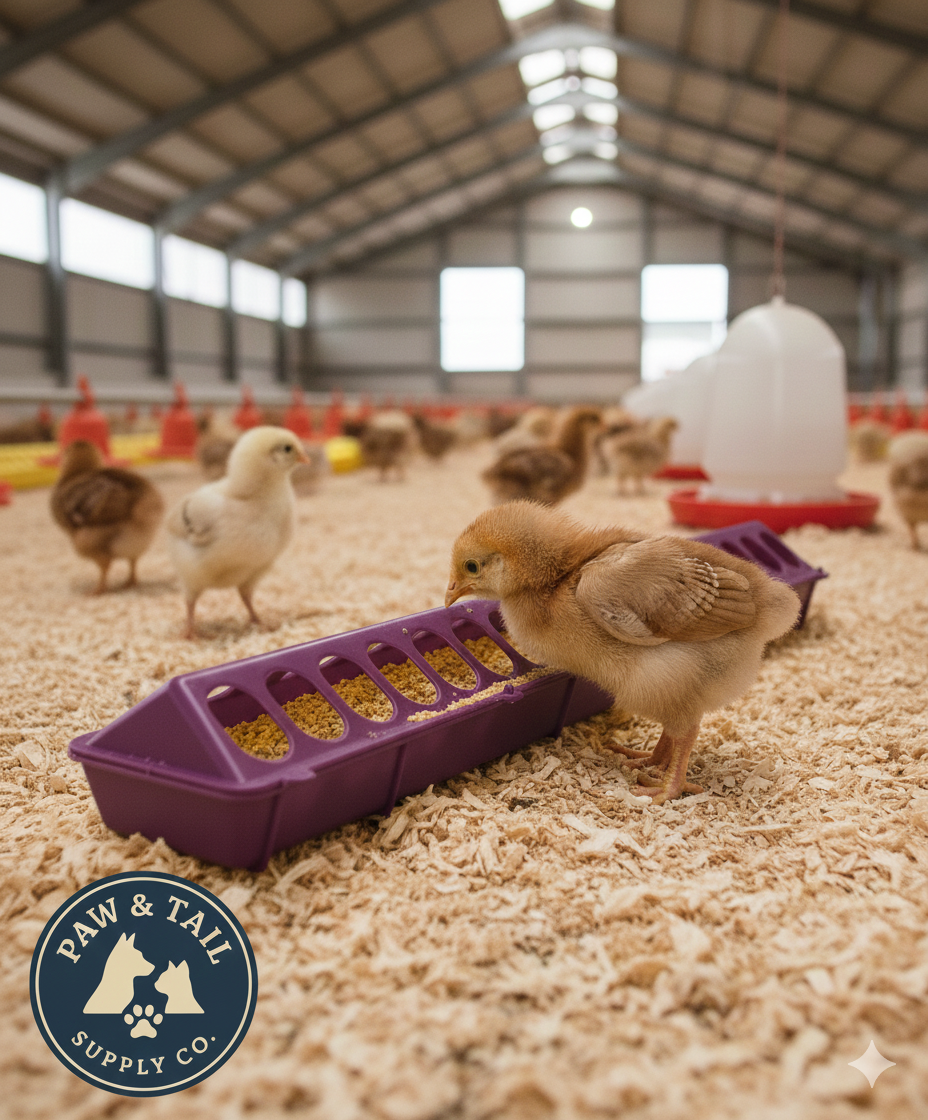 Little Giant 20" Plastic Flip-Top Poultry Ground Feeder, Purple Chickens Birds 2-Pack