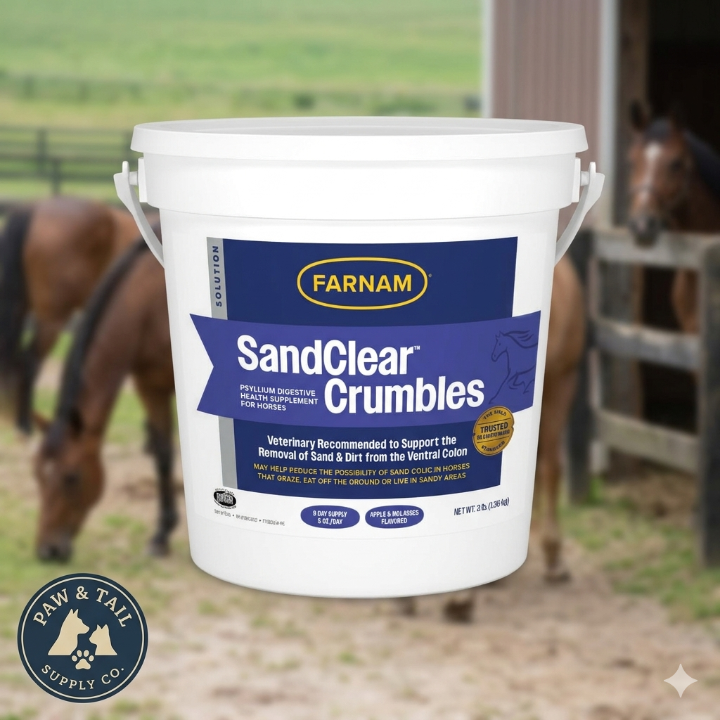 Farnam SandClear Psyllium Crumbles for Horses Digestive Support Sand Colic Risk 3lbs.